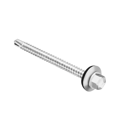 [JDXS4925] TORNILLO PUNTA MECHA - CABEZA HEXAGONAL - TAMAÑO: #12 X 2'' (5.5 X 50MM) - ACERO AL CARBONO DE ALTA CALIDAD - 120 UNIDADES / BOLSA