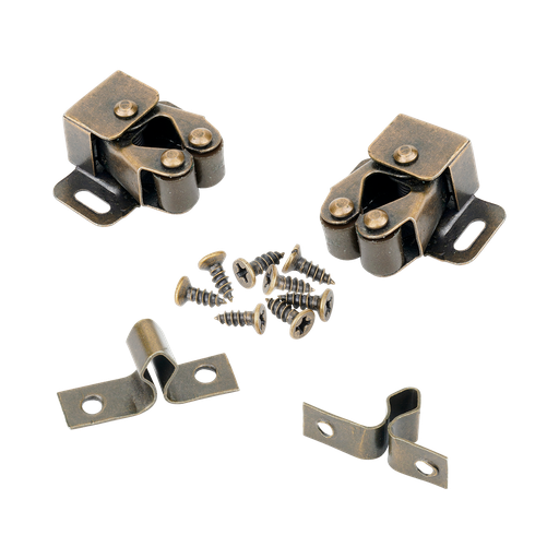 [JDDH1K14] RETÉN A RODILLO - TAMAÑO: 1-1/4'' - ESPESOR: 0,6MM - ACERO - 2 RETÉN DOBLES / SET - INCLUYE SUJETADORES - SUPERF. DE BRONCE
