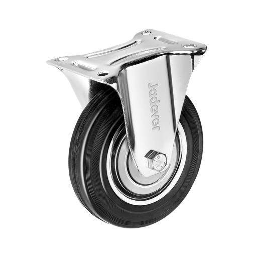 [JDJL3331] RUEDA RÍGIDA CON RODAMIENTOS DE RODILLOS - 3'' (75MM) X 22MM - CARGA: 40 KG - ACERO + GOMA - PLACA SUPERIOR: 78 X 68MM - ALTURA DE MONTAJE: 95MM