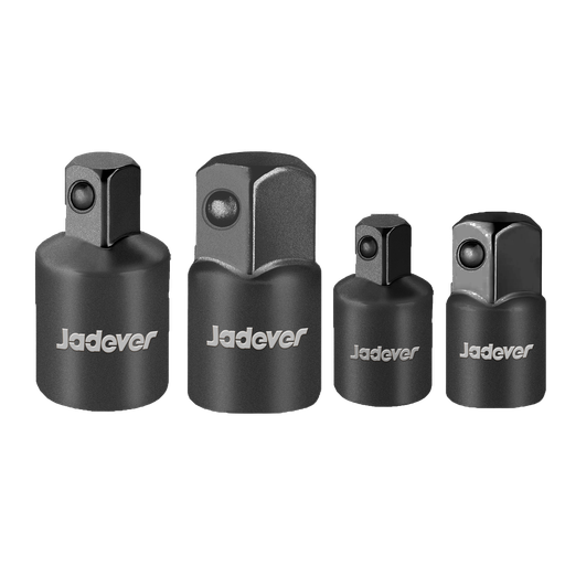 [JDMS6404] KIT DE VASOS DE IMPACTO DE 4 PIEZAS DE 1/2'' -  TAMAÑOS: 1/4''(F) Y 3/8''(M), 3/8''(F) Y 1/4''(M), 3/8''(F) Y 1/2''(M) 1/2''(H) Y 3/8''(M) - ACERO 50BV30 (CR-V) + TRAT. TÉRMICO