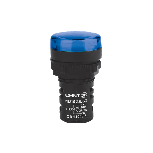 [ND16-22C/2 24V-BLU] OJO DE BUEY 22 MM COLOR AZUL LED RES 24V