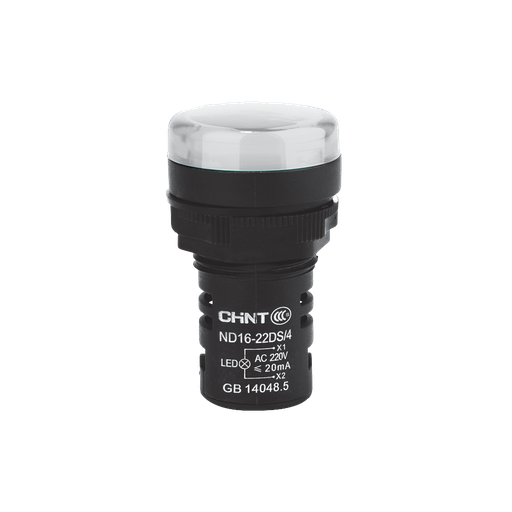 [ND16-22DS/4 230V WHT] OJO DE BUEY 22 MM COLOR BLANCO LED CAP 230V CORTO