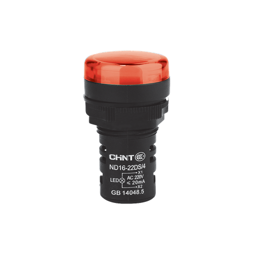 [ND16-22DS/2 24V RED] OJO DE BUEY 22 MM COLOR ROJO LED RES 24V CORTO