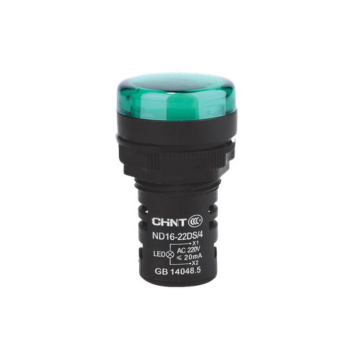 [ND16-22DS/2 24V GRN] OJO DE BUEY 22 MM COLOR VERDE LED RES 24V CORTO
