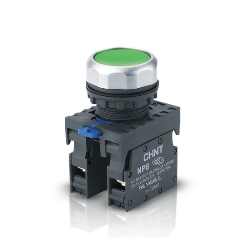 [NP8-10BN GRN] PULSADOR 22 MM - NP8 - COLOR VERDE - C/1NA