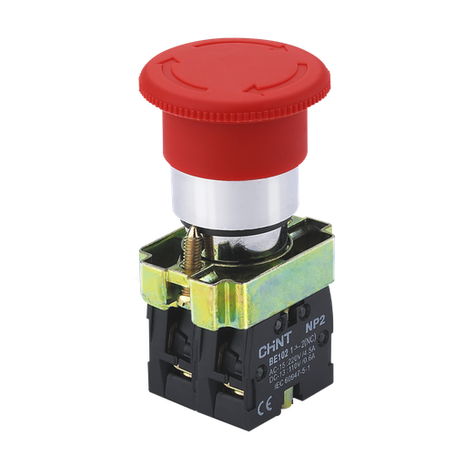 [NP2- BS544] PULSADOR DE EMERGENCIA TIPO HONGO 40 MM COLOR ROJO - 2NC