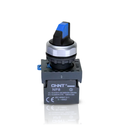 [NP8-20X/22 BLU] SELECTORA DE 2 POSICIONES 22 MM - NP8 - COLOR AZUL - C/2NA - C/RETORNO