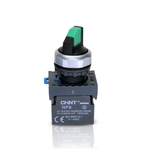 [NP8-20X/21 GRN] SELECTORA DE 2 POSICIONES 22 MM - NP8 - COLOR VERDE - C/2NA