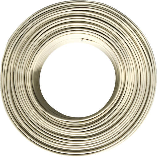 [KL23222] Cable vaina chata 2x1 blanco rollo 100m Kalop