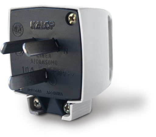 [KS44601] FICHA DOMICILIARIA ALTO CONSUMO 10A MACHO 3P CHATOS - KALOP