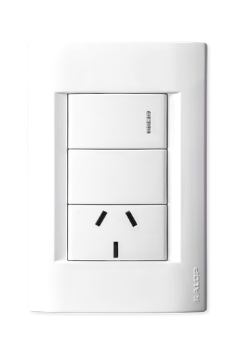 [KS40754] LLAVE CIVIL BLANCA 1 PUNTO + 1 TOMA 10A - KALOP