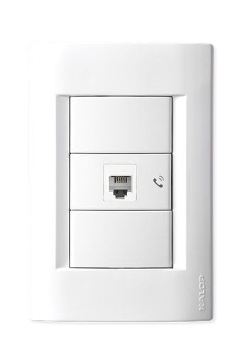 [KS40756] LLAVE CIVIL BLANCA 1 TOMA TELEF. - KALOP