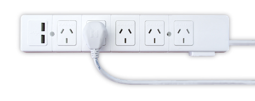 [KS50410] ZAPATILLA 5 TOMAS + 2 USB C/CABLE 1,5 MTS BLANCO - KALOP