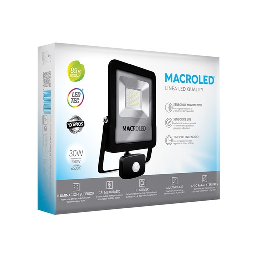 [SFLSV2-30CW] Reflector 30w frio con sensor Macroled