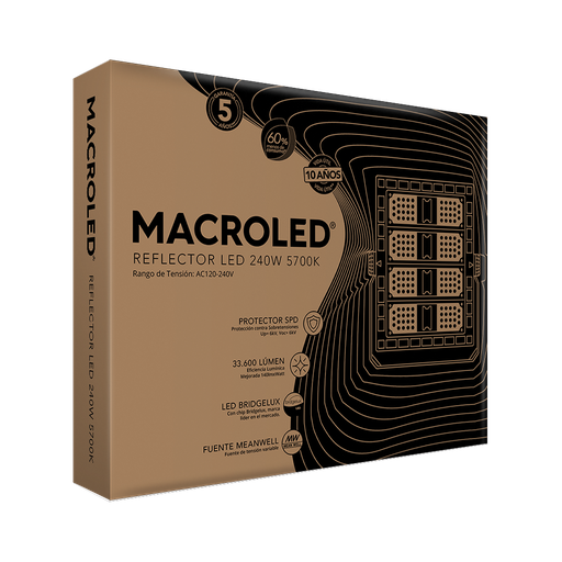 [FL240DRCW] Reflector Industrial 240w frío Macroled