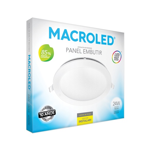 [PER24CW] Plafón embutir redondo 24w frió Macroled